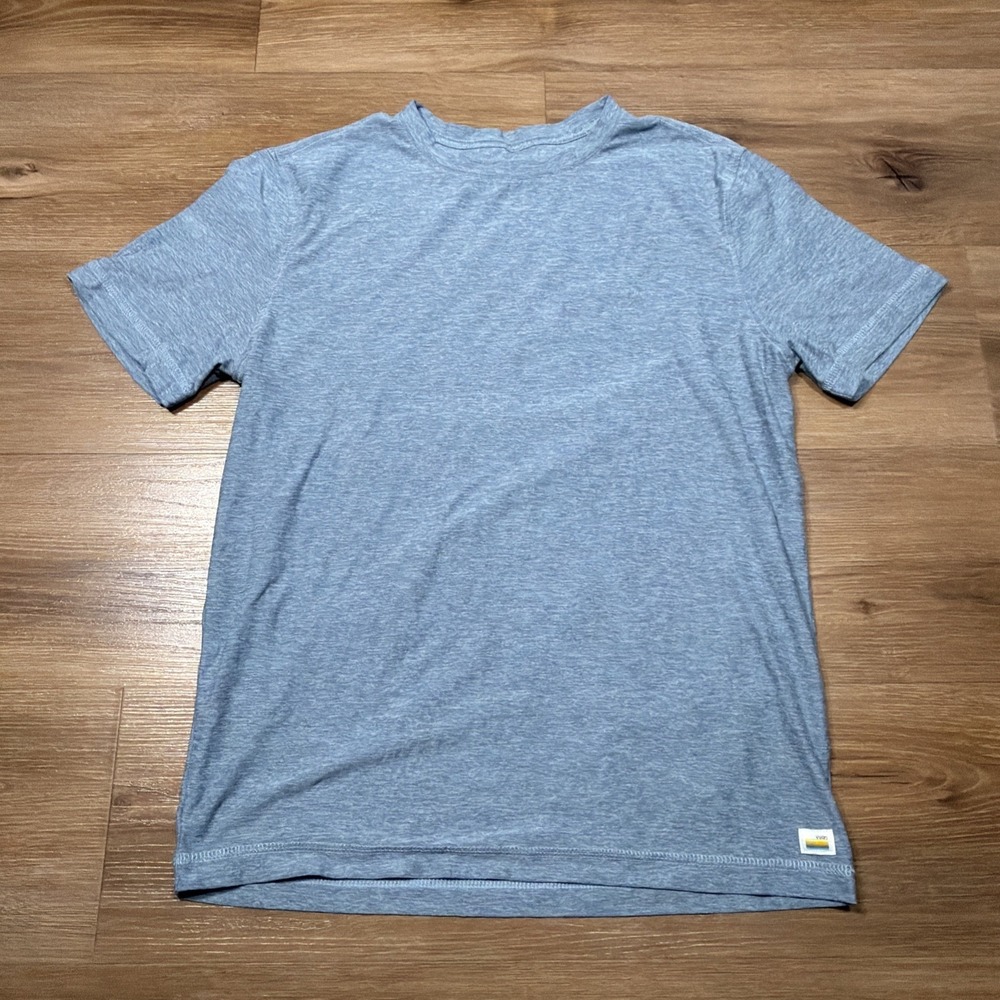 Vuori Strato Tech Tee Mens SMALL Blue Heather Crew Neck T-Shirt Performance V126